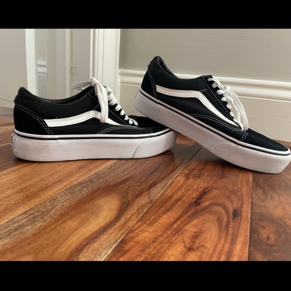 Black platform vans